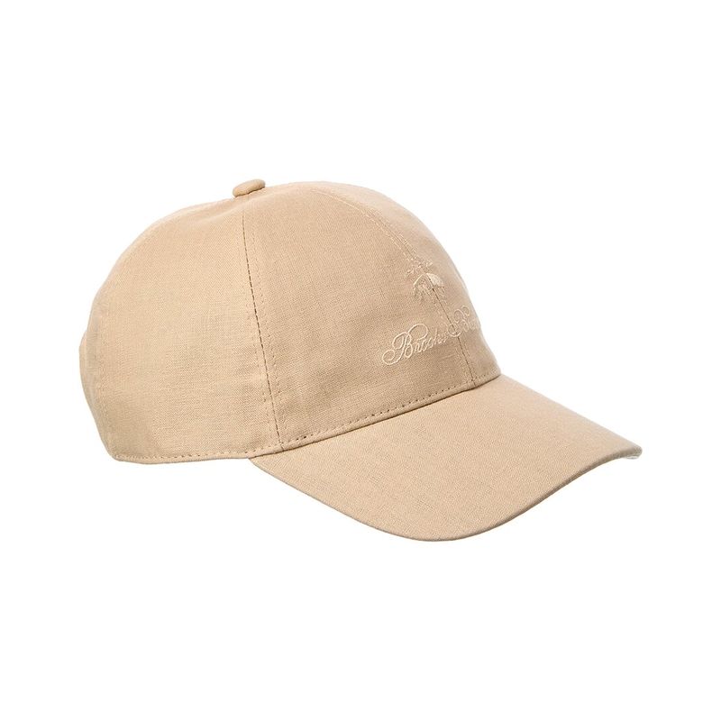 Brooks Brothers Linen Baseball Hat, Brown